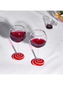 Fazeek Swirl Wine Glasses, Set of 2, 140ml, Red/Pink - view 2, Red/Pink