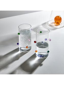 Fazeek Jewel Glass Highballs, Set of 2, 300ml, Clear/Multi - view 2, Clear/Multi