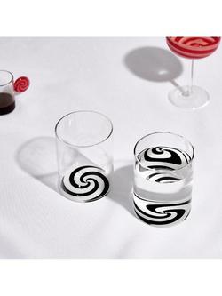 Fazeek Swirl Glass Tumbler, Set of 2, 250ml, Black/White - view 2, Black/White