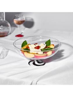 Fazeek Swirl Glass Salad Bowl, 25cm, Black/White - view 2, Black/White