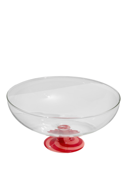 Fazeek Swirl Glass Salad Bowl, 25cm, Red/Pink, Red/Pink