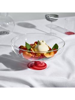 Fazeek Swirl Glass Salad Bowl, 25cm, Red/Pink - view 2, Red/Pink