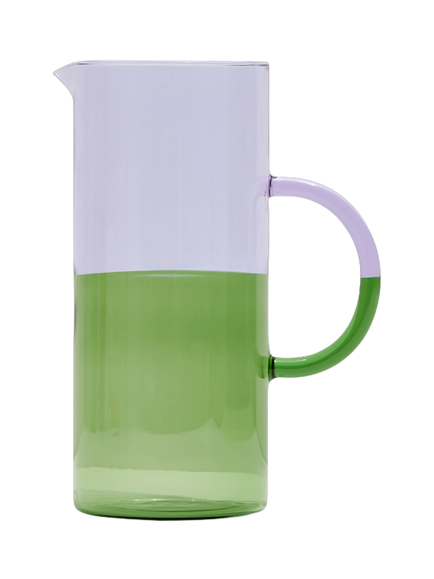 Fazeek Two Tone Glass Pitcher, 2.1L, Lilac/Green, Lilac/Green