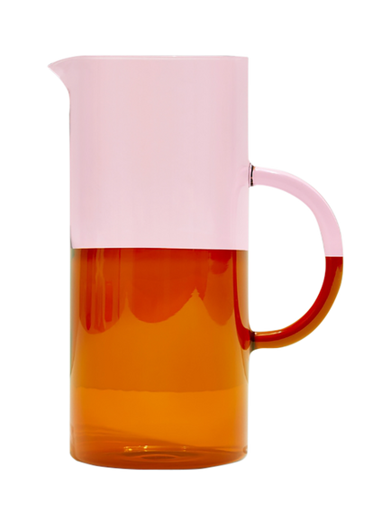Fazeek Two Tone Glass Pitcher, 2.1L, Pink/Amber, Pink/Amber