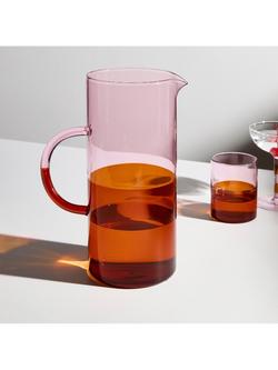 Fazeek Two Tone Glass Pitcher, 2.1L, Pink/Amber - view 2, Pink/Amber