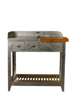 Wilstone Galvanised Steel 2 Drawer Potting Table, Natural