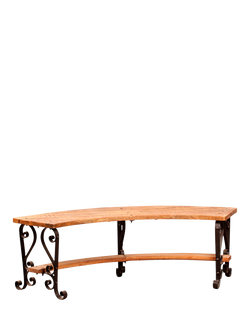 Kadai Curved Single Seater Mango Wood Garden Bench, 