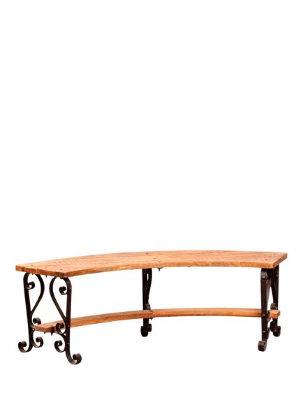 Kadai Curved Single Seater Mango Wood Garden Bench, 