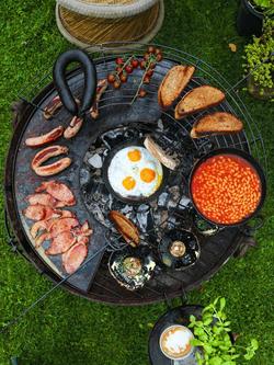 Kadai BBQ Steel Warming Rack & Hot Plate, 70cm - view 2, Black