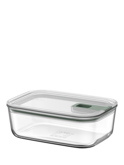 Mepal EasyClip Oven Safe Glass Storage Container, 1L, Nordic Sage, Clear