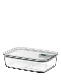 Mepal EasyClip Oven Safe Glass Storage Container, 1.5L, Nordic Sage, Clear