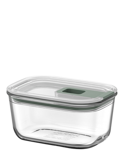 Mepal EasyClip Oven Safe Glass Storage Container, 450ml, Nordic Sage, Clear