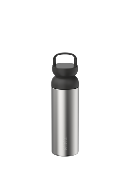 Mepal Ellipse Double Wall Insulated Tea Infuser Mug, 500ml, Nordic Black, Nordic Black