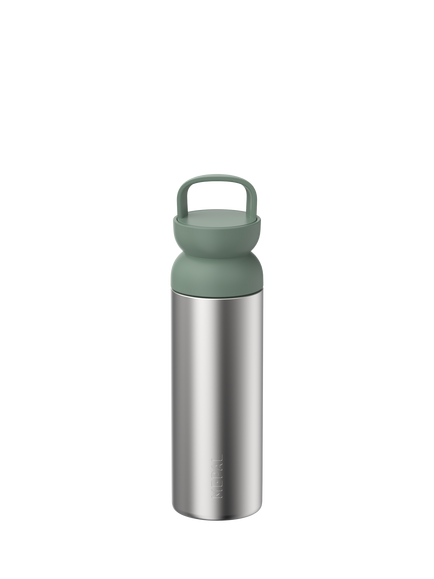 Mepal Ellipse Double Wall Insulated Tea Infuser Mug, 500ml, Nordic Black, Nordic Sage