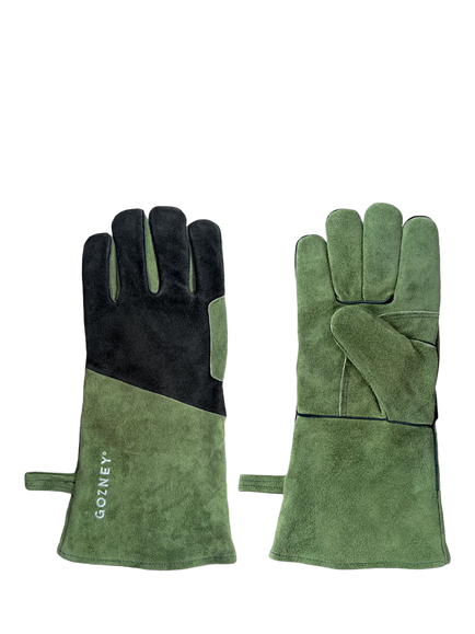 Gozney Heat Resistant Suede Pizza Oven Gloves, Black/Green - view 2, Black