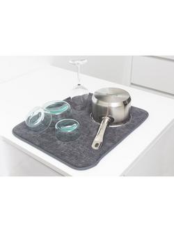 Brabantia SinkSide Microfibre Dish Drying Mat, Dark Grey - view 2, Dark Grey