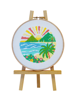 Caterpillar Cross Stitch Coastal Peaks Cross Stitch Kit, Multi