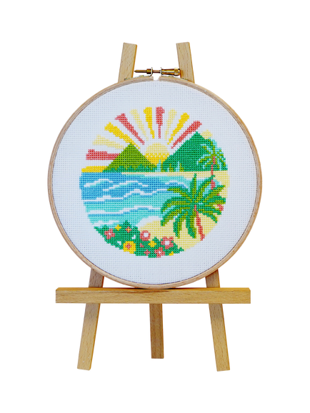 Caterpillar Cross Stitch Coastal Peaks Cross Stitch Kit, Multi
