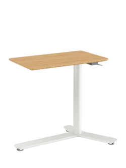 Humanscale Float New Mini Height Adjustable Desk, White/Bamboo - view 2, White Bamboo