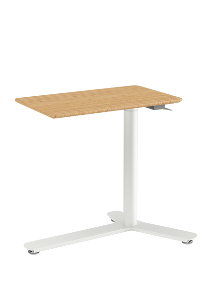 Humanscale Float New Mini Height Adjustable Desk, White/Bamboo - view 2, White Bamboo