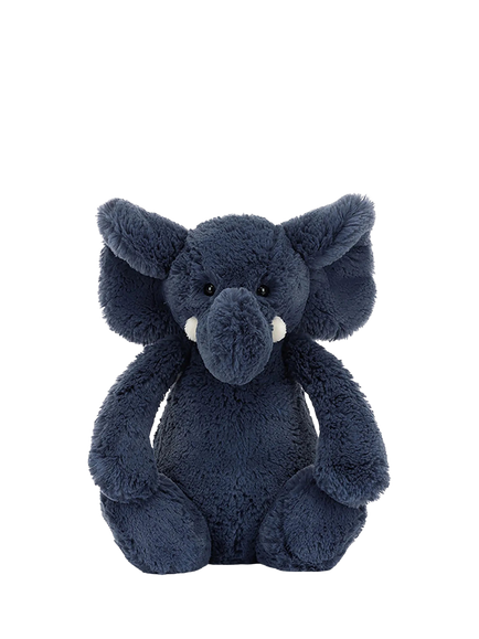 Jellycat Bashful Elephant Soft Toy, Blue - view 2, Blue