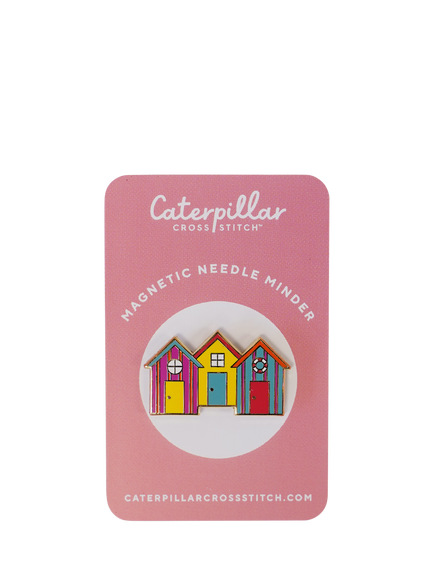 Caterpillar Cross Stitch Beach Huts Needle Minder, Multi