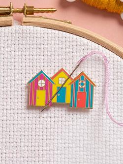 Caterpillar Cross Stitch Beach Huts Needle Minder - view 2, Multi