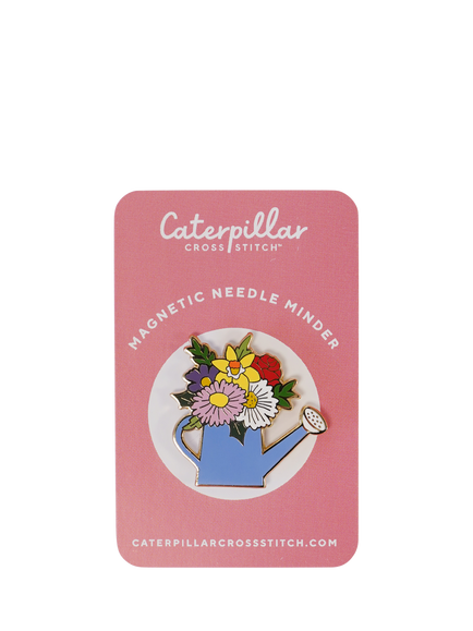 Caterpillar Cross Stitch Watering Can Needle Minder, Multi