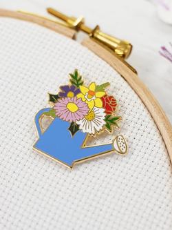 Caterpillar Cross Stitch Watering Can Needle Minder - view 2, Multi
