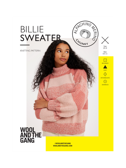 Wool And The Gang Alpachino Merino Billie Sweater Knitting Pattern, Multi