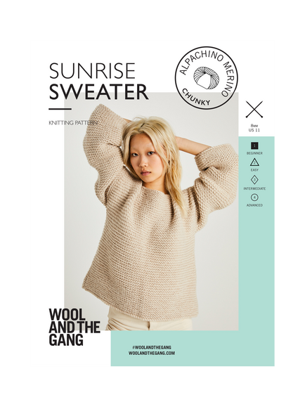 Wool And The Gang Alpachino Merino Sunrise Sweater Knitting Pattern, Multi