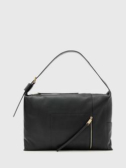 AllSaints Alba Leather Shoulder Bag, Black, Black