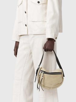 AllSaints Noemie Suede Mini Shoulder Bag, Sahara White - view 2, Sahara White