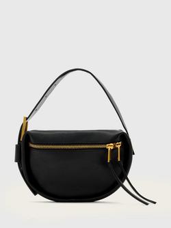 AllSaints Noemie Leather Mini Shoulder Bag, Black, Black