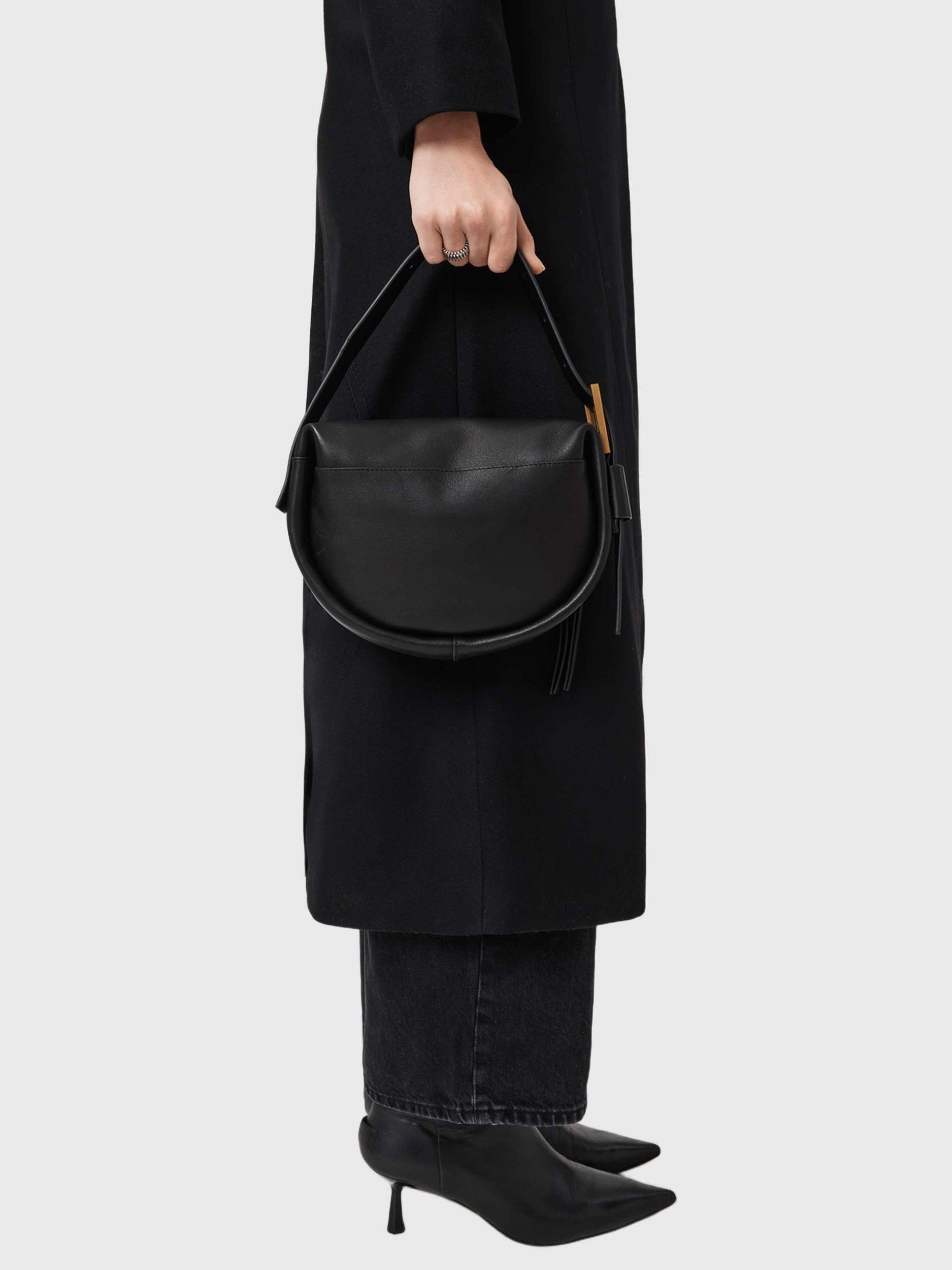 Product image 7 of 7, which shows AllSaints Noemie Leather Mini Shoulder Bag, Black