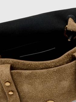 AllSaints Ursa Suede Mini Crossbody Bag, Biscuit Brown - view 2, Biscuit Brown