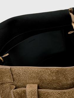 AllSaints Ursa Suede Crossbody Bag, Biscuit Brown - view 2, Biscuit Brown