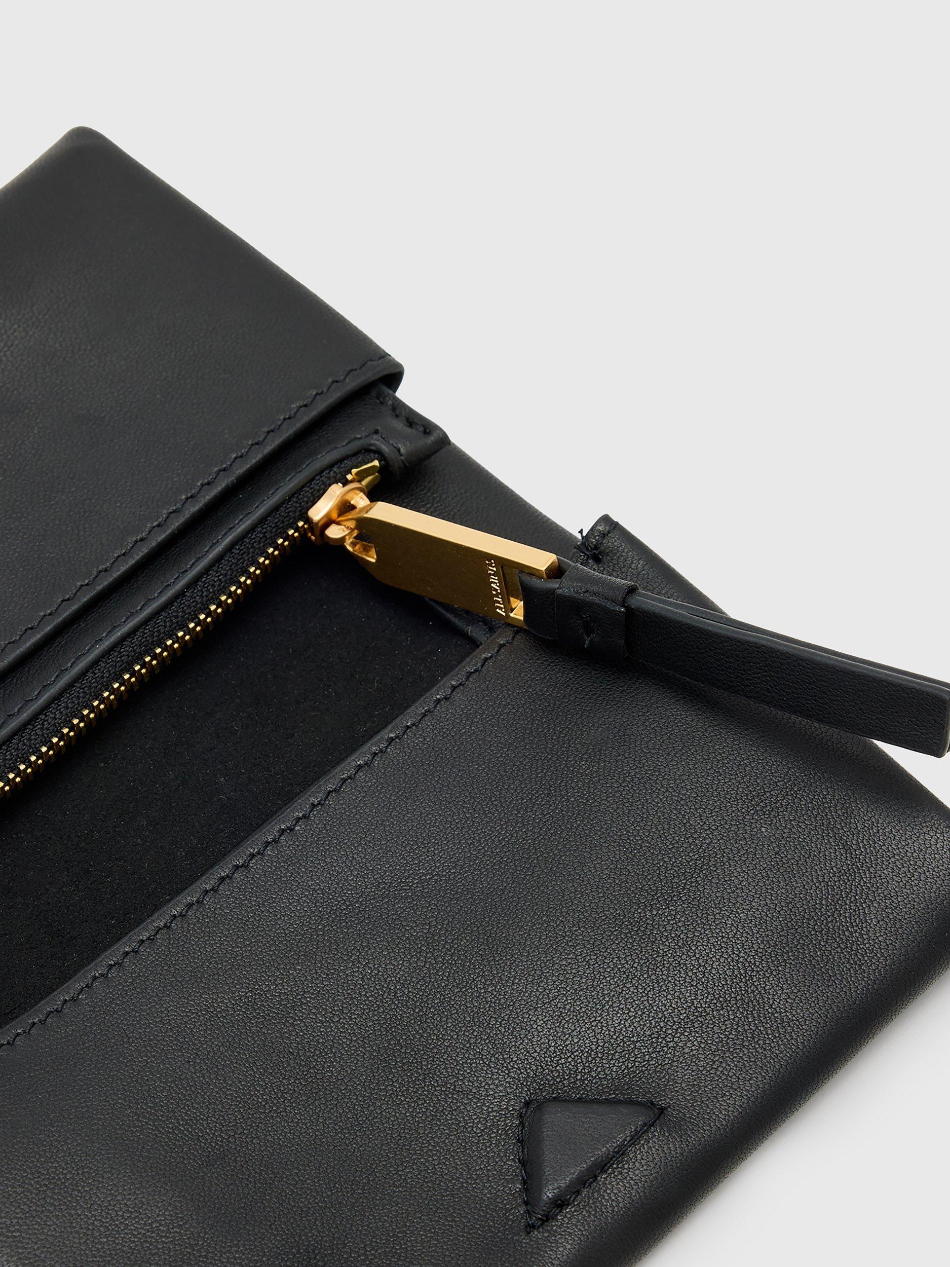 Product image 2 of 5, which shows AllSaints Harluna Leather Bifold Wallet, Black