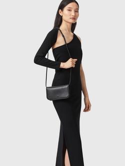 AllSaints Maeve Leather Crossbody Card Holder, Black - view 2, Black Black