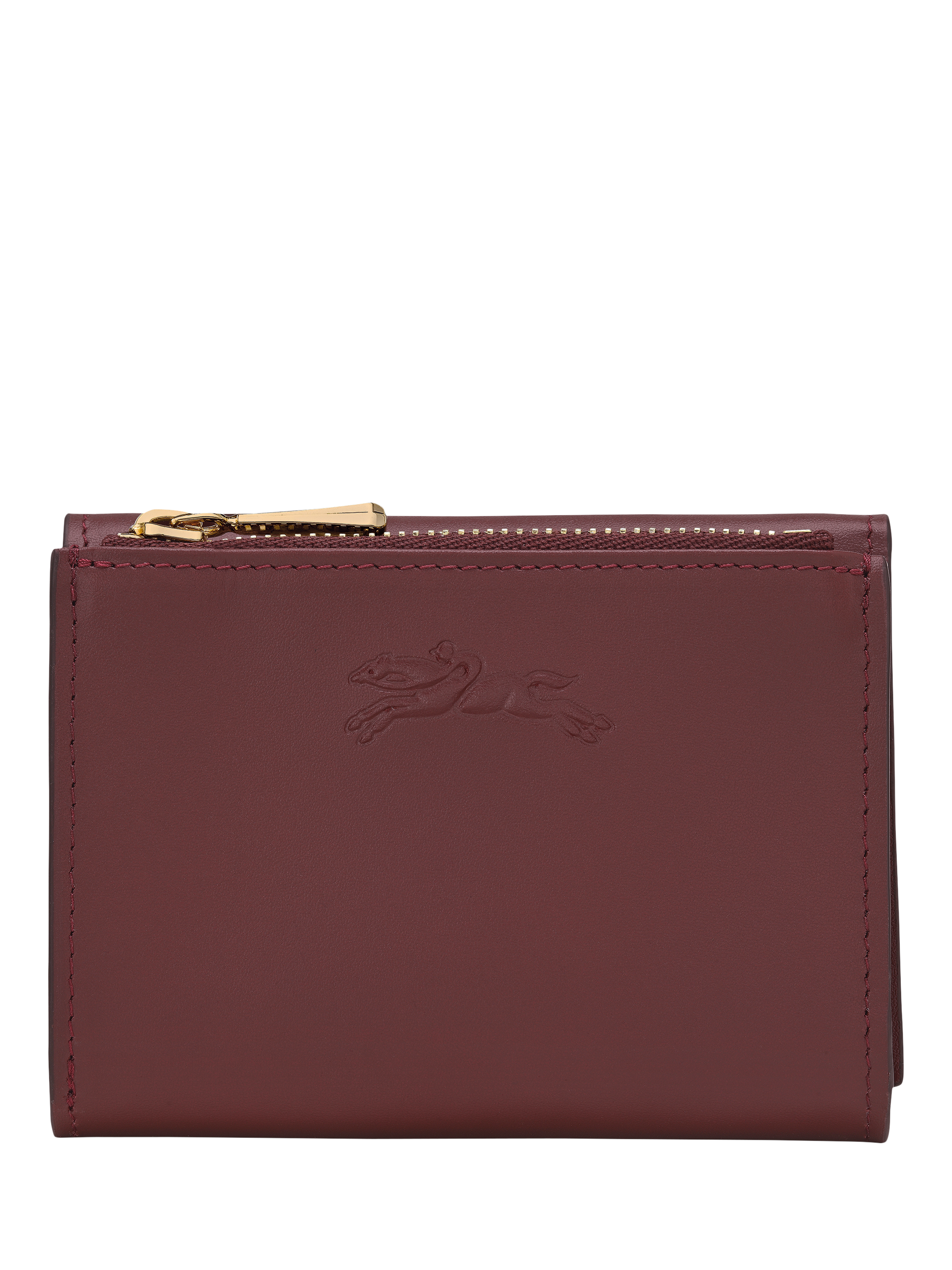 Product image 1 of 3, which shows Longchamp Épure Leather Compact Wallet, Burgundy