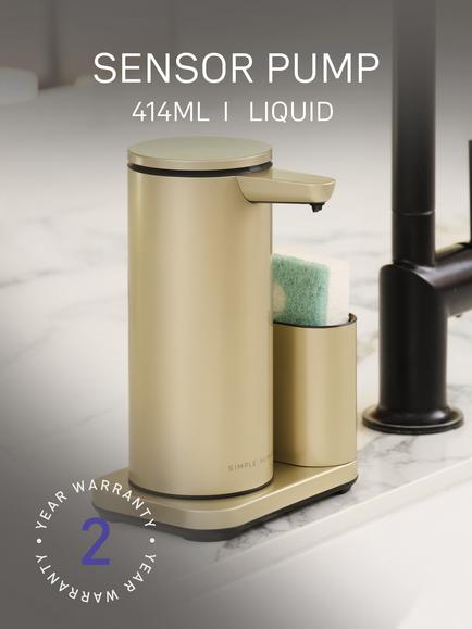 Simplehuman Rechargeable Soap Dispenser with Caddy, Gold - view 2, 