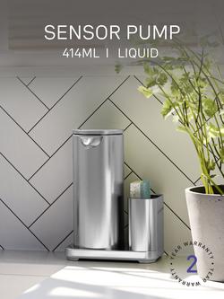 Simplehuman Sensor Soap Pump with Caddy, Brushed Steel - view 2, Brushed Steel