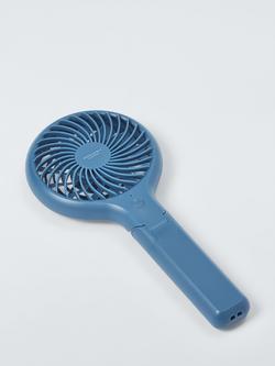 John Lewis Handheld & Foldable Desk Fan, 4 inch, Lake Blue