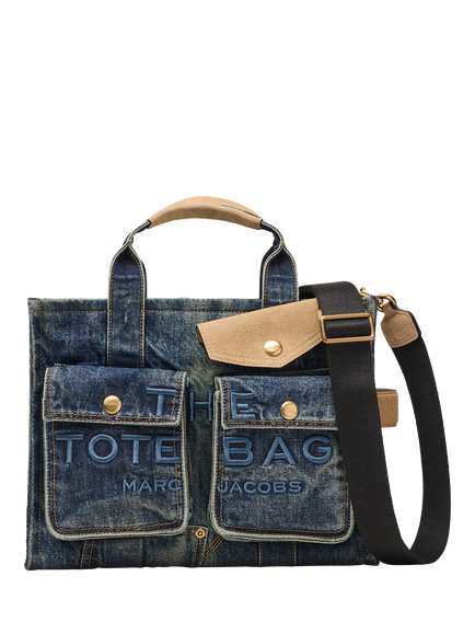 Marc Jacobs THE Medium Denim Tote Bag, Dark Wash Indigo, Dark Wash Indigo