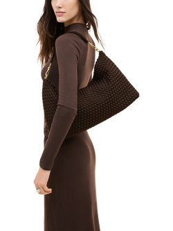 NAGHEDI Porto Woven Half Moon Shoulder Bag - view 2, Chocolate