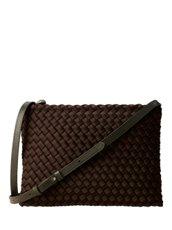 NAGHEDI Soho Woven Envelope Crossbody Bag, Chocolate