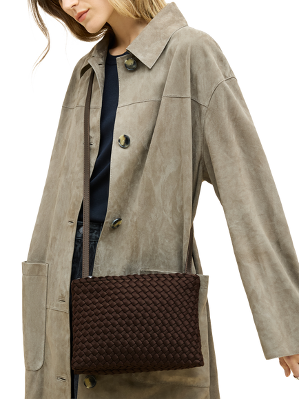 NAGHEDI Soho Woven Envelope Crossbody Bag - view 2, Chocolate