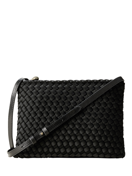 NAGHEDI Soho Woven Envelope Crossbody Bag, Onyx