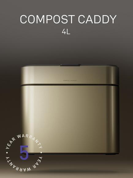 Simplehuman Compost Caddy, Gold, 4L - view 2, 