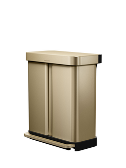 Simplehuman Recycling Liner Pocket Pedal Bin, Gold, 58L, 